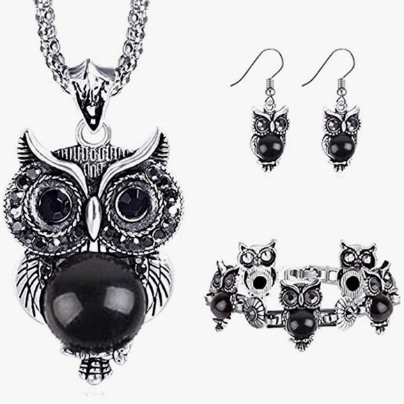 Jewelry - BLACK Owl 3 piece Jewelry set